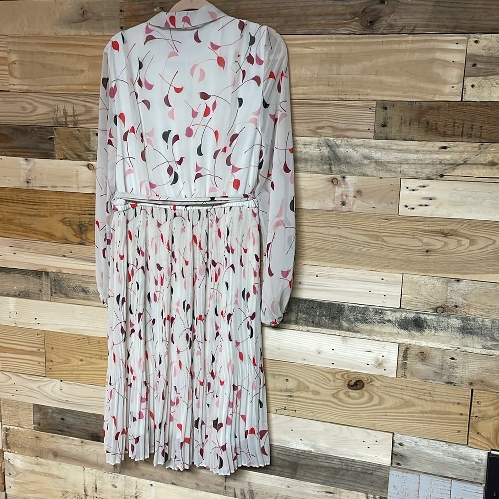 Lane Bryant Size 14 Long Sleeve Leaf Print Midi Lightweight Button Down Dress - Picture 10 of 10